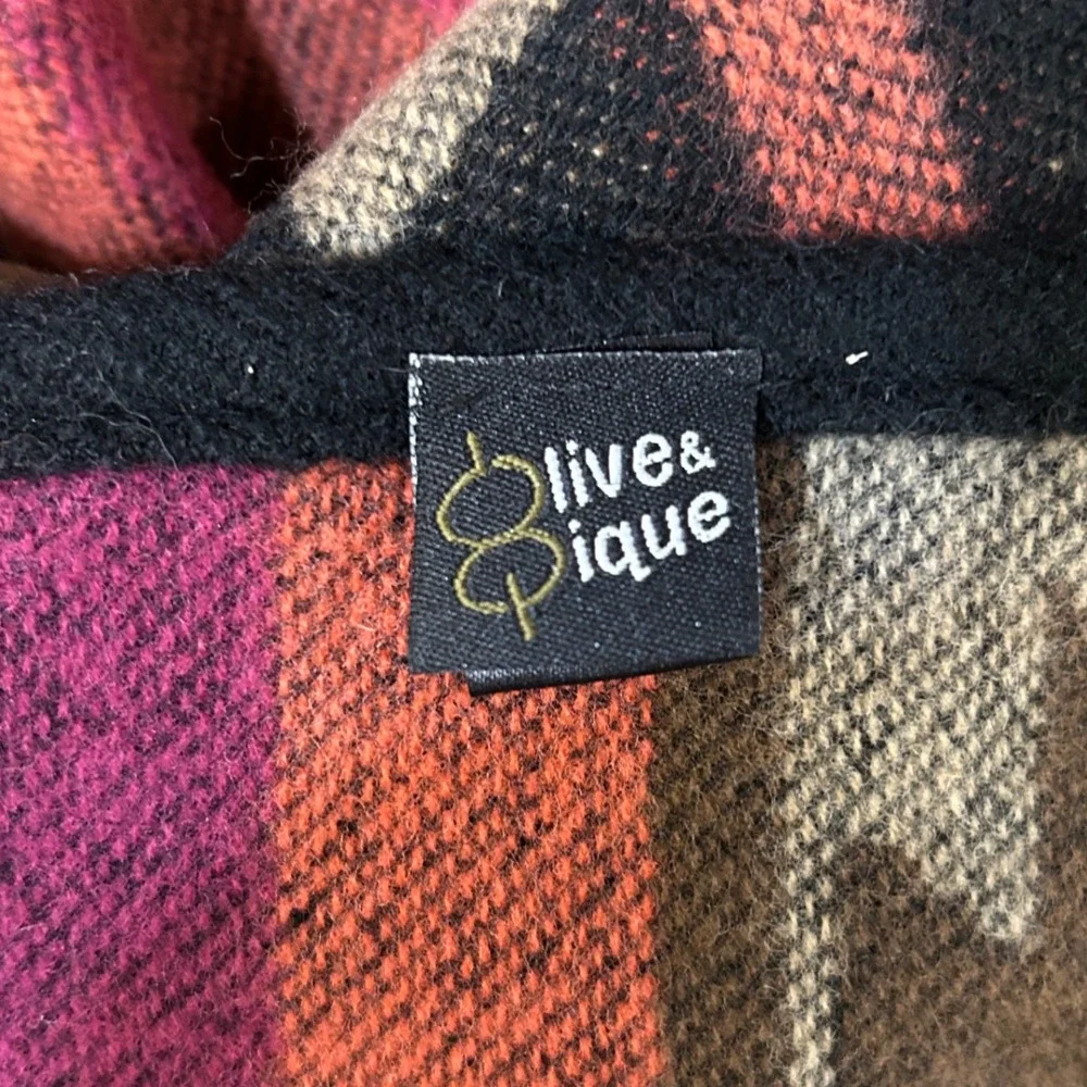 Olive & Pique Shawl Wrap Poncho Cardigan Womens OS Southwestern Aztec Blanket